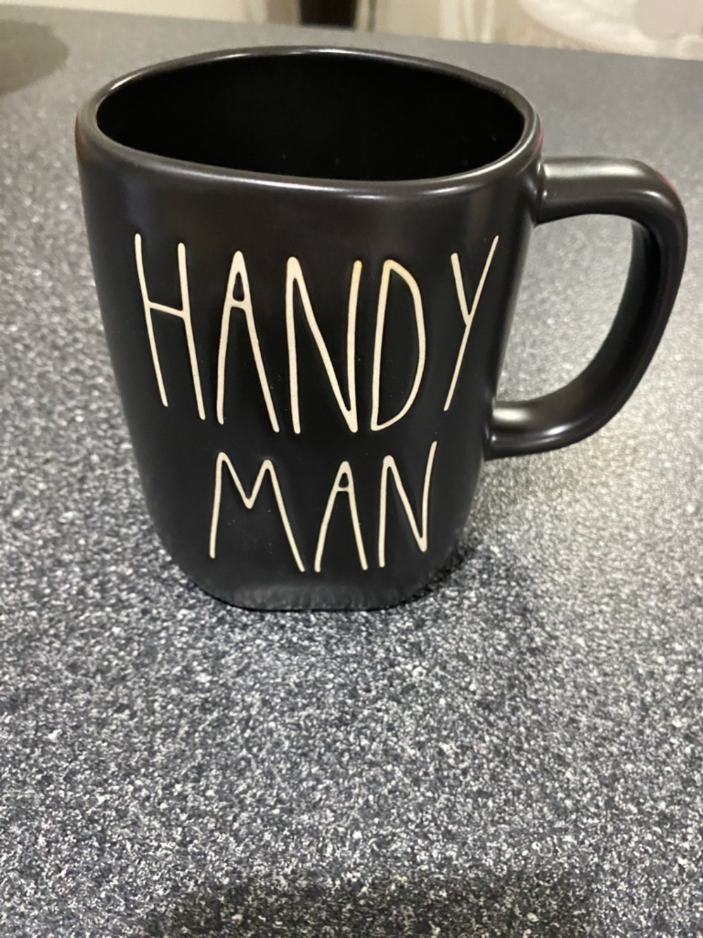 Rae Dunn Handy Man Black Ceramic Mug